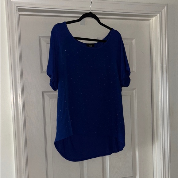 AGB Tops - AGB Royal Blue Blouse with Sparkle Details